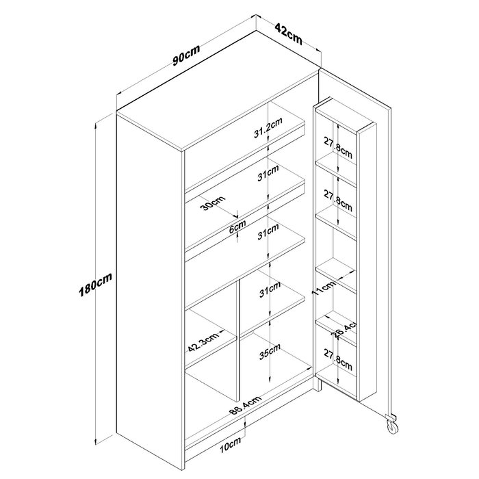 Hanah Home Armario Multiusos Blanco JE103 - 2890